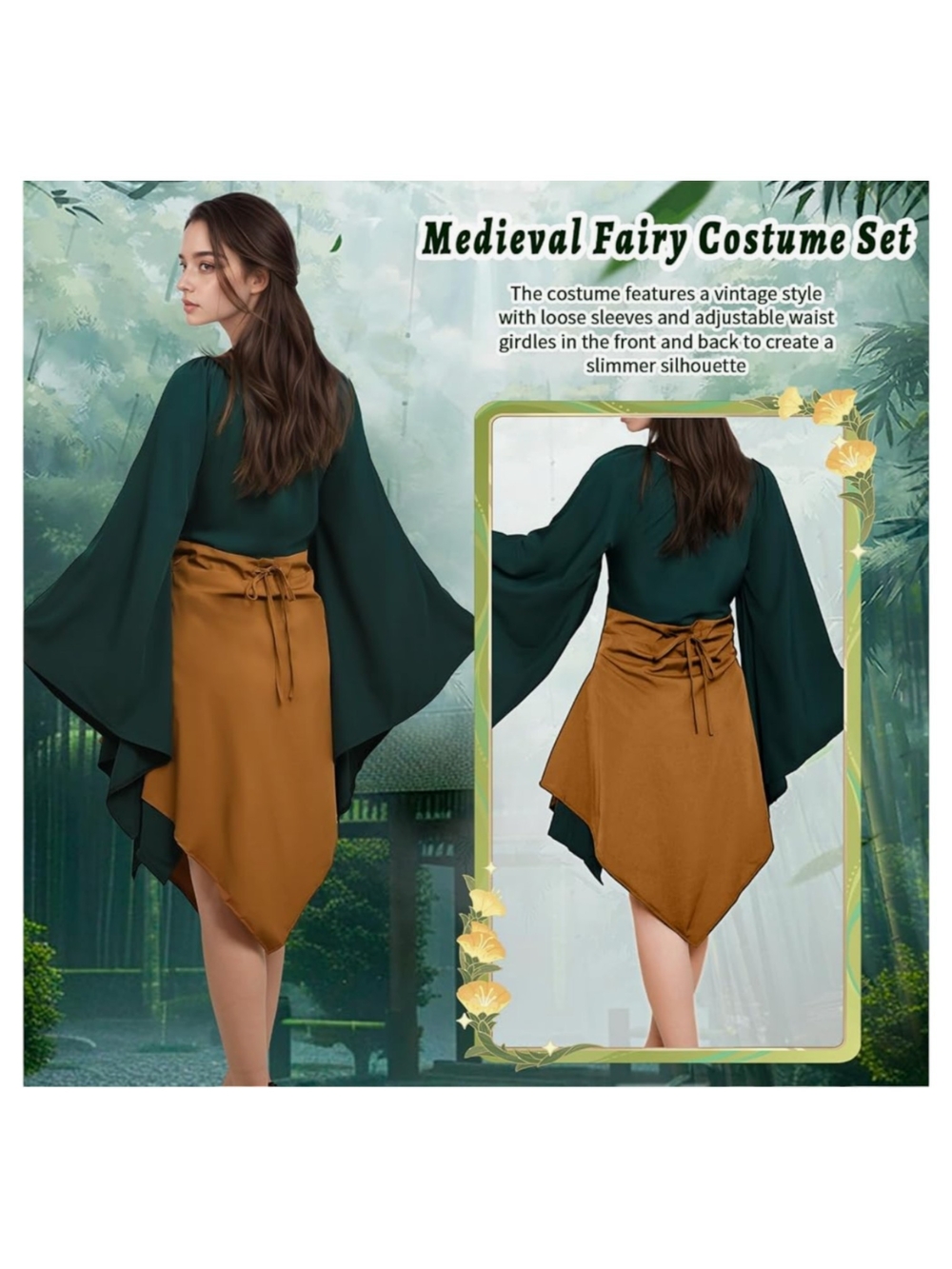 Medieval Fairy Costume NWT 2 Piece Set